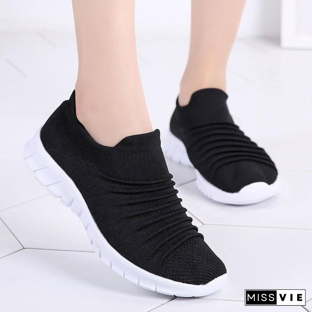 Summer Casual Socks Shoes For Women Fashion Woman Flats Slip On Lightweight Breathable Sneakers Zapatillas Mujer Deportiva