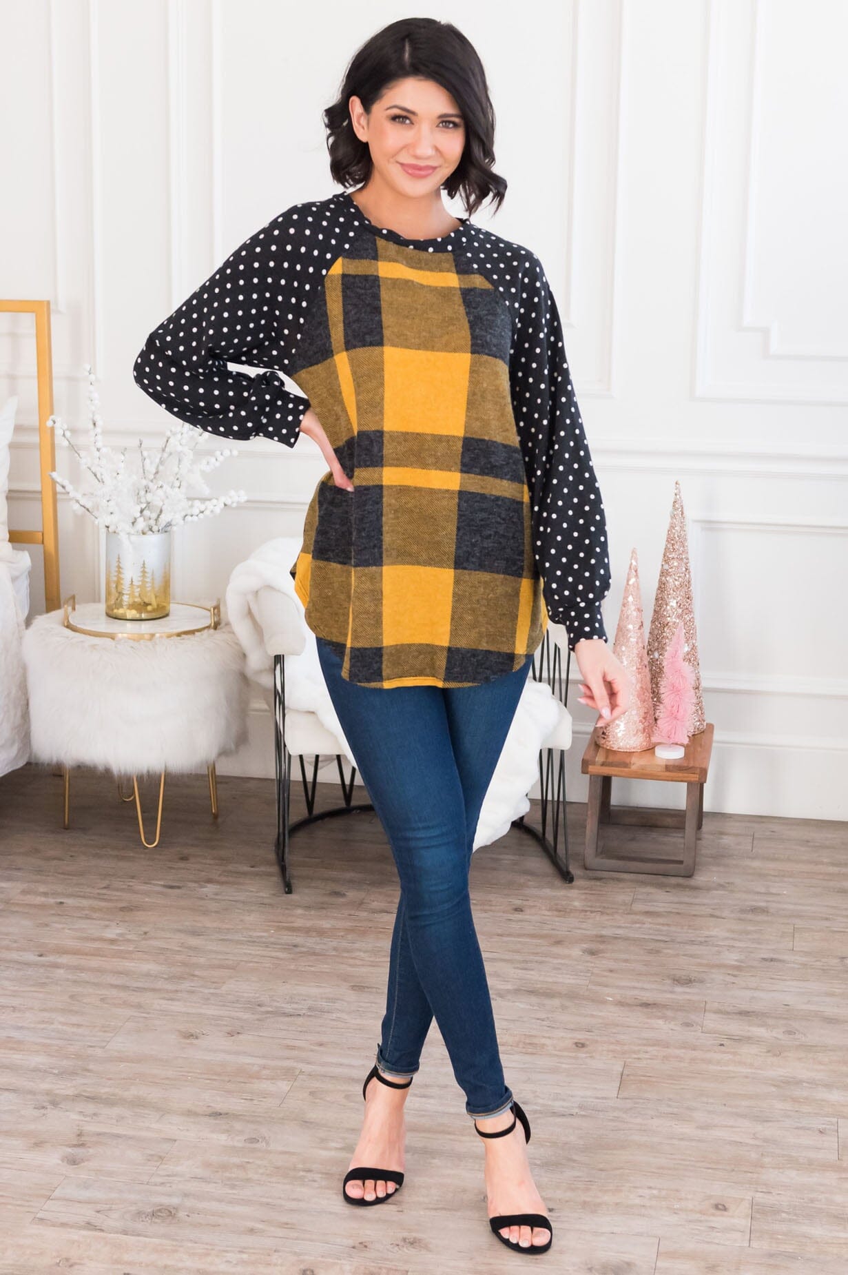 Falling For Plaid Modest Top