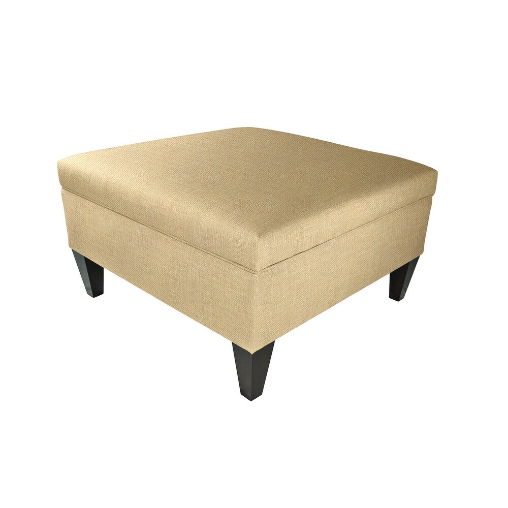 MJL Furniture Manhattan Espresso Upholstered Organizational Cocktail Ottoman Table