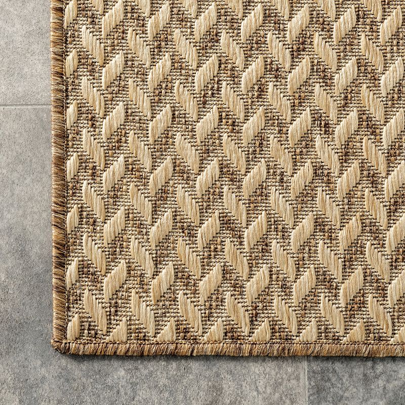 nuLOOM Camryn Abstract Herringbone Indoor Outdoor Rug