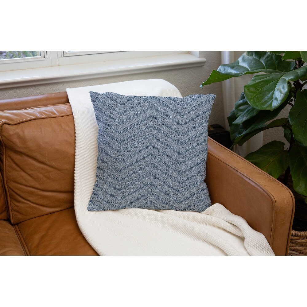 CHEVRON SNAKE BLUE Accent Pillow by Kavka Designs