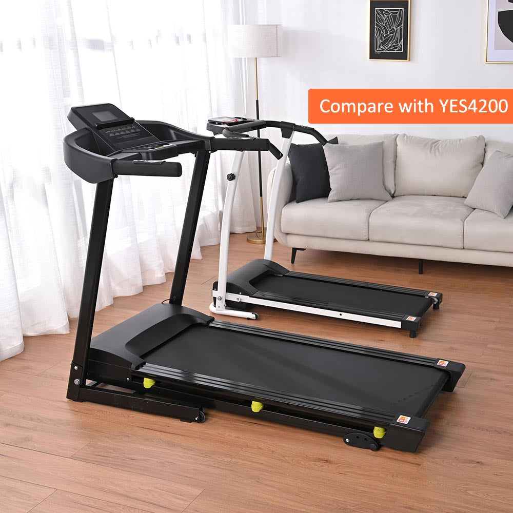 Yescom 3.0HP Foldable Treadmill Electric Running Machine Black 49x18in