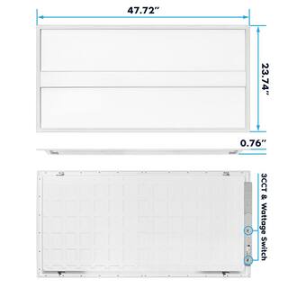 LUXRITE 2 ft. x 4 ft. 330044005500 Lumens Integrated LED Panel-Light 3 Color Options 3500K4000K5000K Dimmable (4-Pack) LR25707-4PK