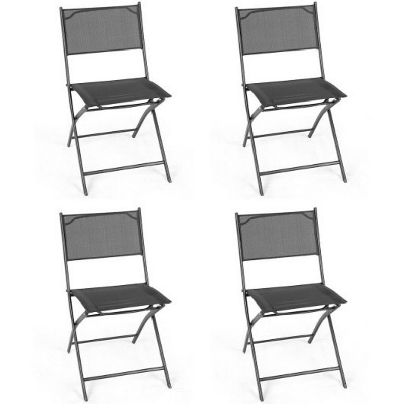 Set Of 4 Outdoor Camping Deck Garden Folding Chairs