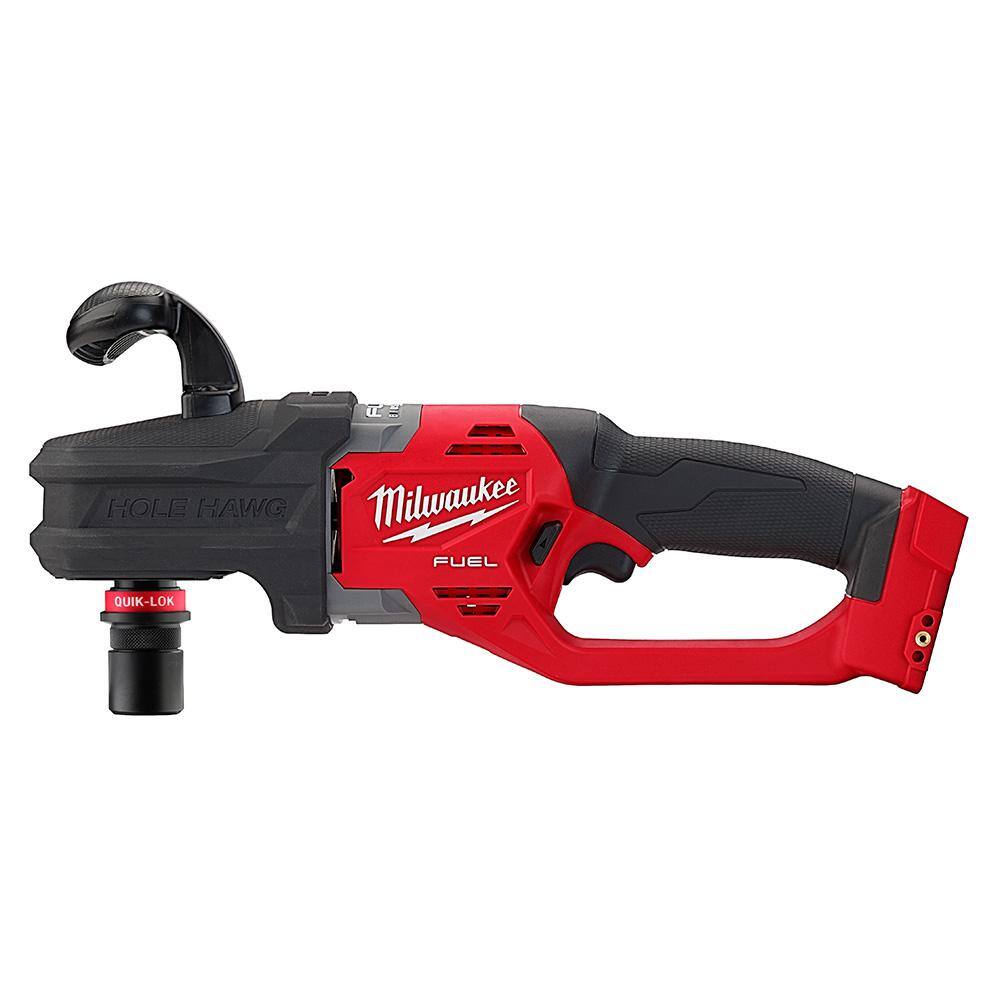 MW M18 FUEL 18V Lithium-Ion Brushless Cordless Hole Hawg 716 in. Right Angle Drill W Quick-Lok (Tool-Only) 2808-20