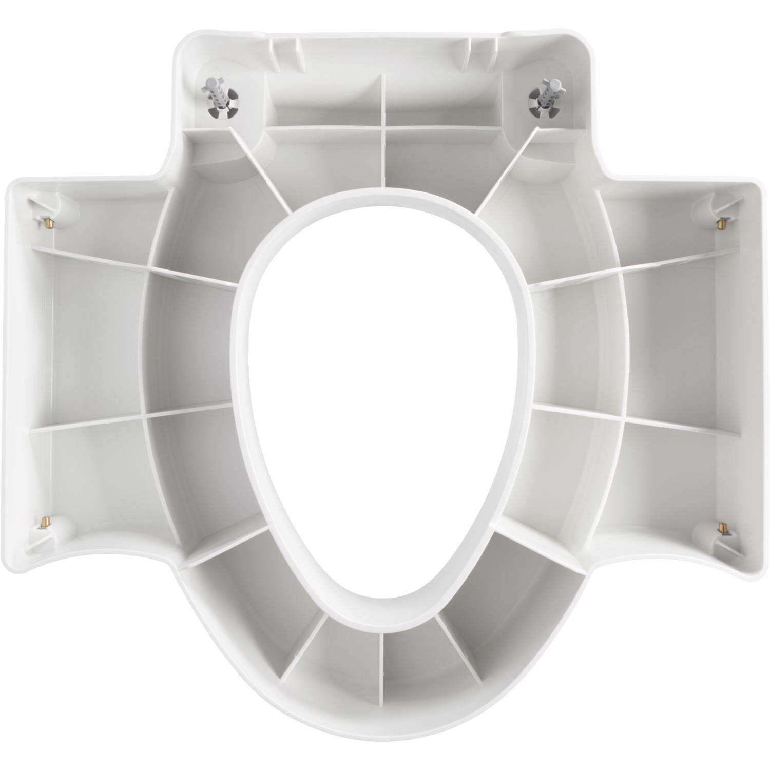 Bemis Independence Rise Elongated/Round White Plastic Toilet Riser