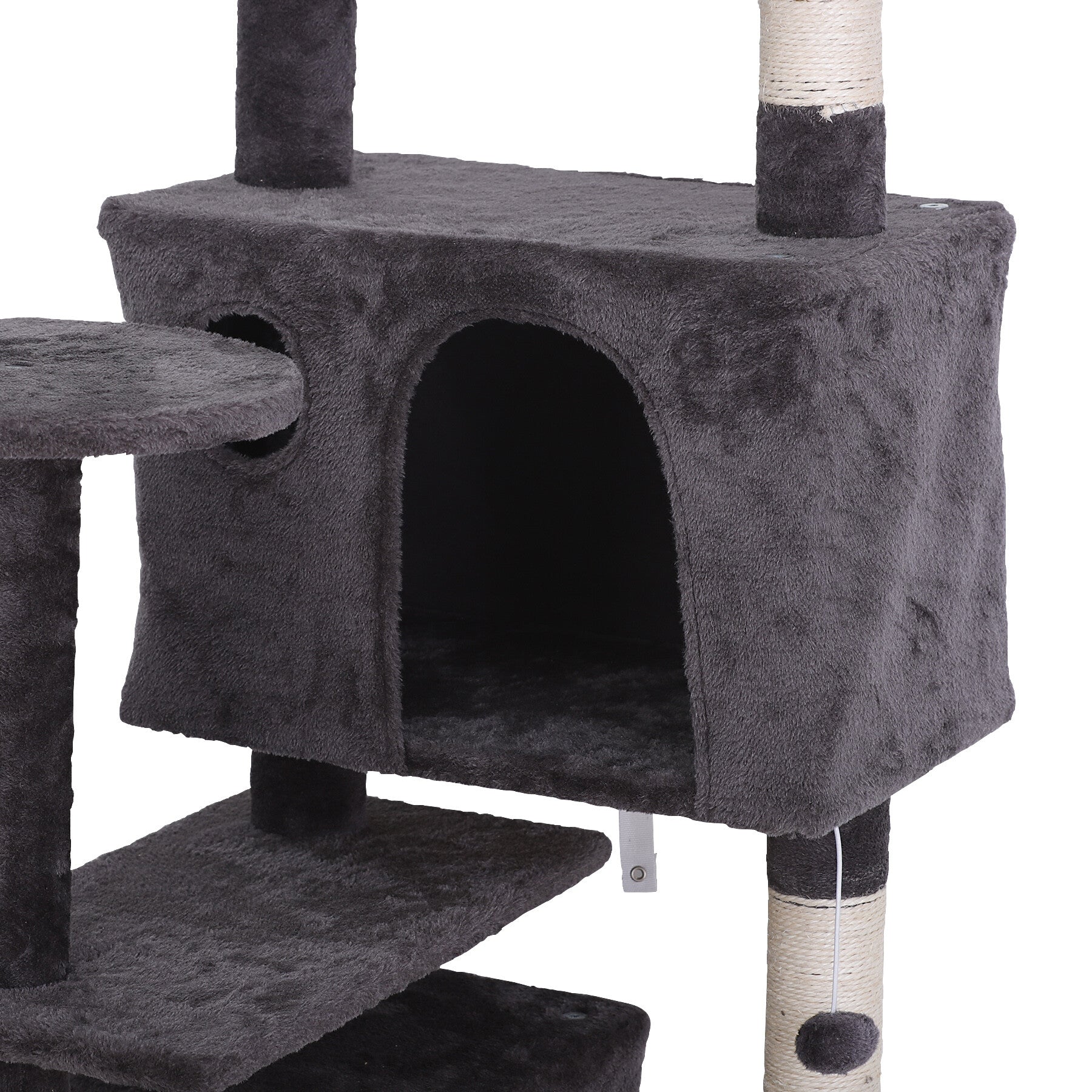 ZENY 55" Multi-Level Cat Tree Condo Furniture with Sisal-Covered Scratching Posts, 2 Plush Condos for Kittens, Cats and Pets