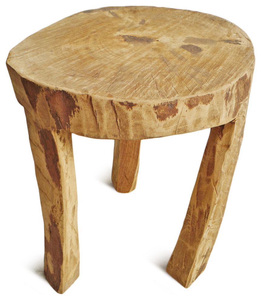 Rustic Naga Three Leg Wood Table 7   Rustic   Side Tables And End Tables   by Design Mix Furniture  Houzz