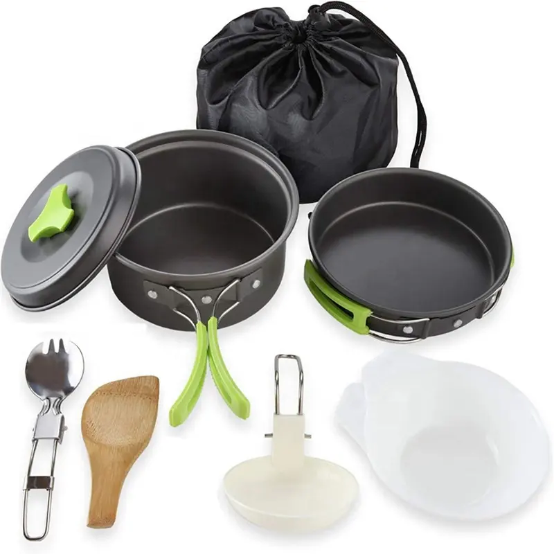 8 in 1 camping cooker Picnic Pot outdoor gear accessories cookware sets 1 2 Person Portable Cooking Tableware equipment