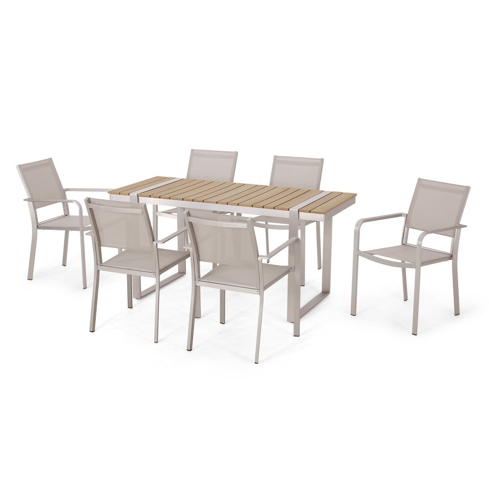 Colfax Outdoor Aluminum Outdoor 7 Piece Dining Set by Christopher Knight Home