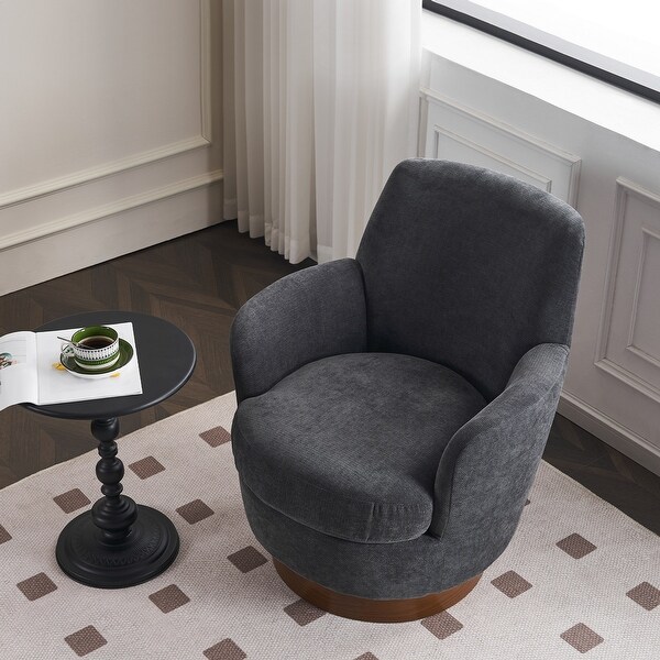 Velvet Swivel Barrel Chair，Swivel Accent Chairs Armchair for Living Room