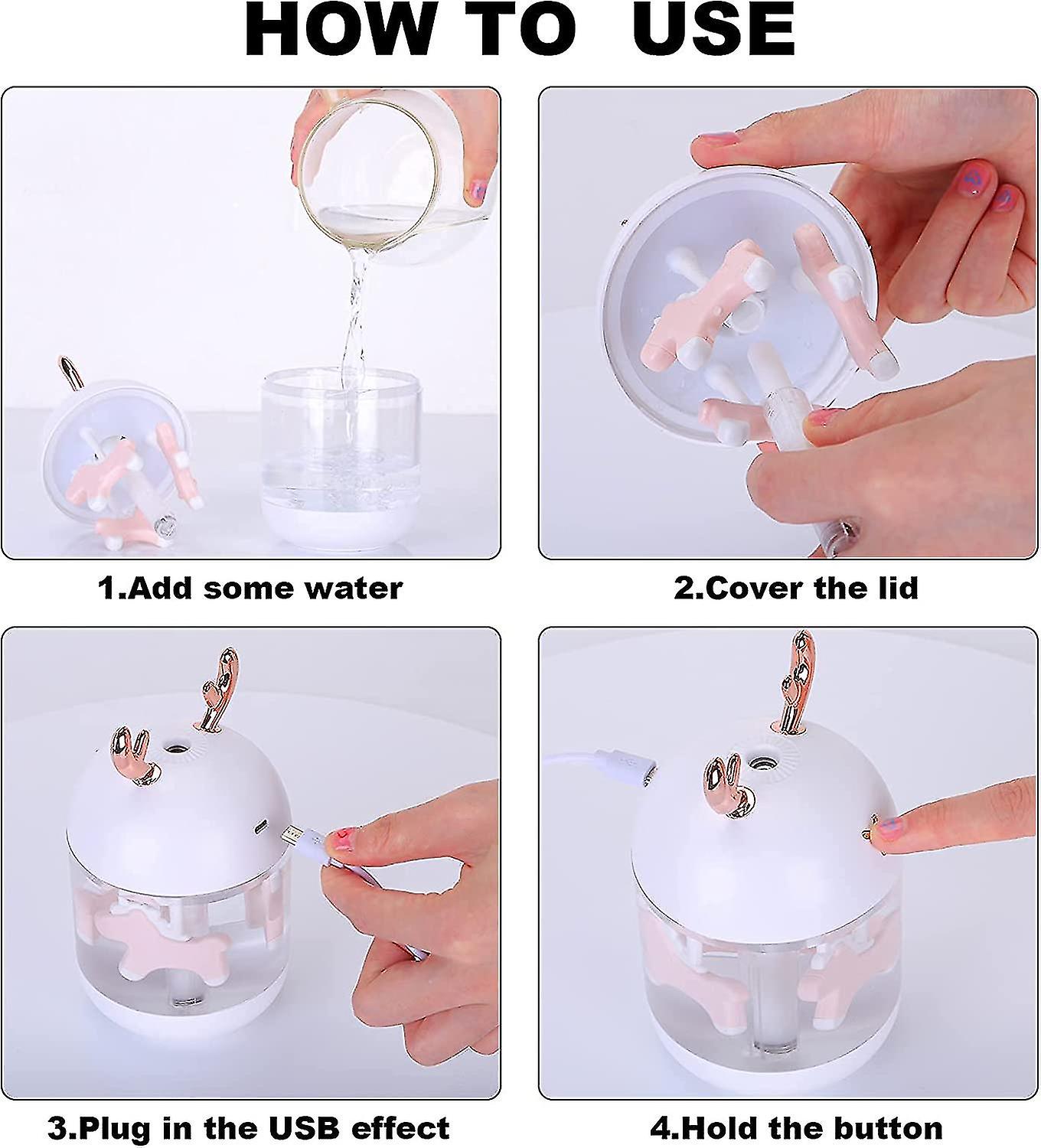 Mini Air Humidifier，portable Home Air Humidifier，usb Desktop Humidifier Waterless Auto Shut-off(white)