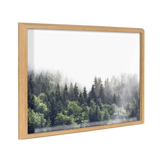 X 24 quot Blake Lush Green Forest On A Foggy Day Framed Printed Glass Natural Kate amp Laurel All Things Decor