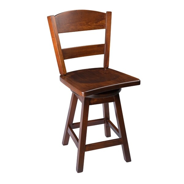 Swivel Urban Bar Stool with Classic Back in Maple Wood