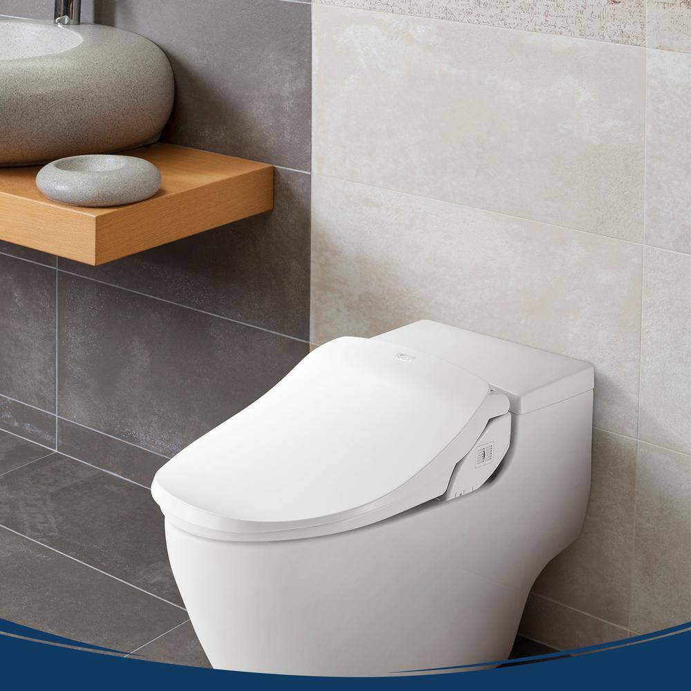 BIO BIDET Slim TWO Electric Smart Bidet Toilets Seat for Elongated Toilets in White with Remote Control and Nightlight SLIM TWO