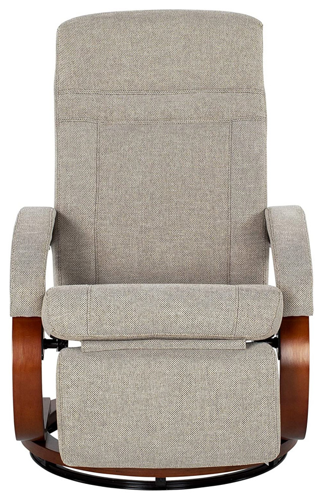 Contemporary Swivel Recliner  Vinyl Cushioned Seat With Curved Arms   Contemporary   Recliner Chairs   by Declusia  Houzz