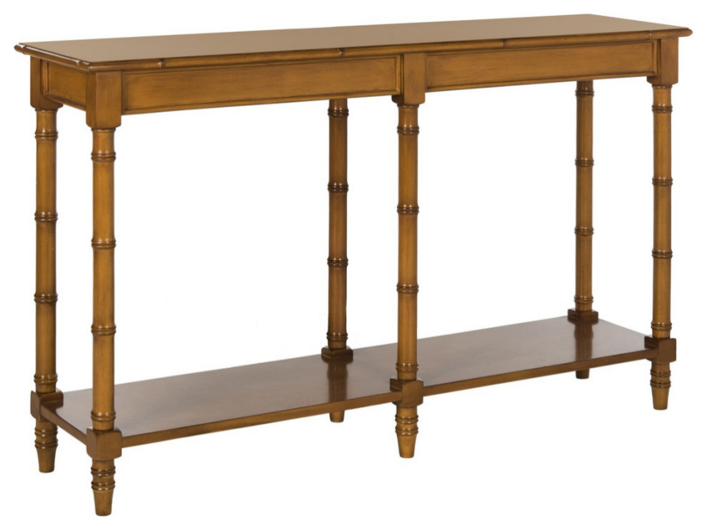 Lysie Coastal Bamboo Console Table Brown   Asian   Console Tables   by V.S.D Furniture  Houzz