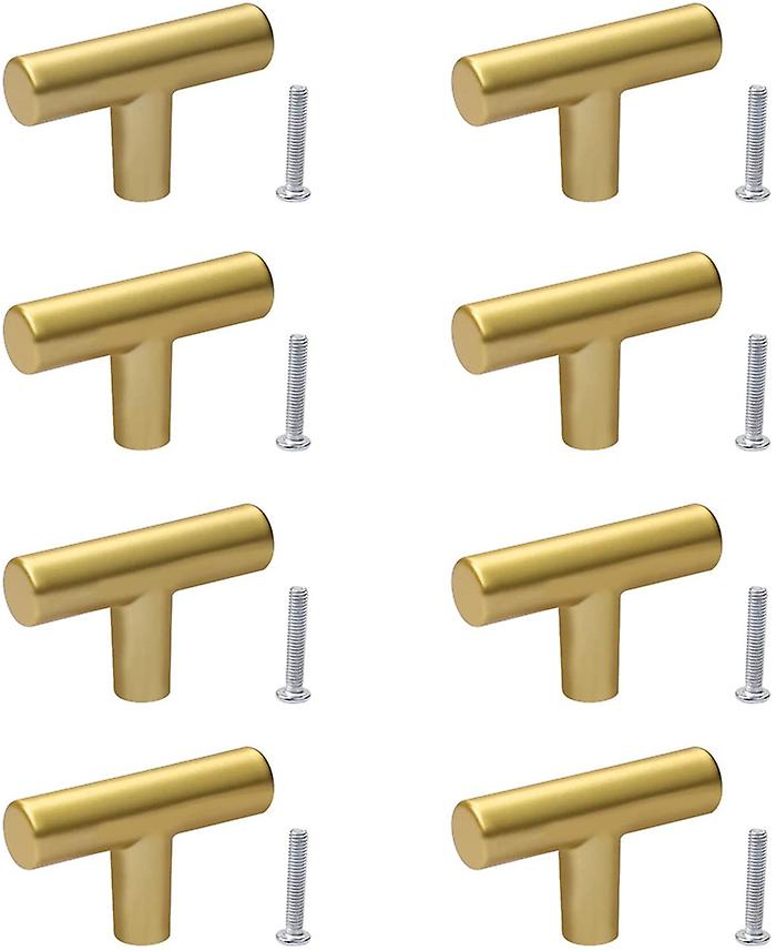 Gold Single Hole T Bar Handles For Kitchen Cupboards Drawers With Screws