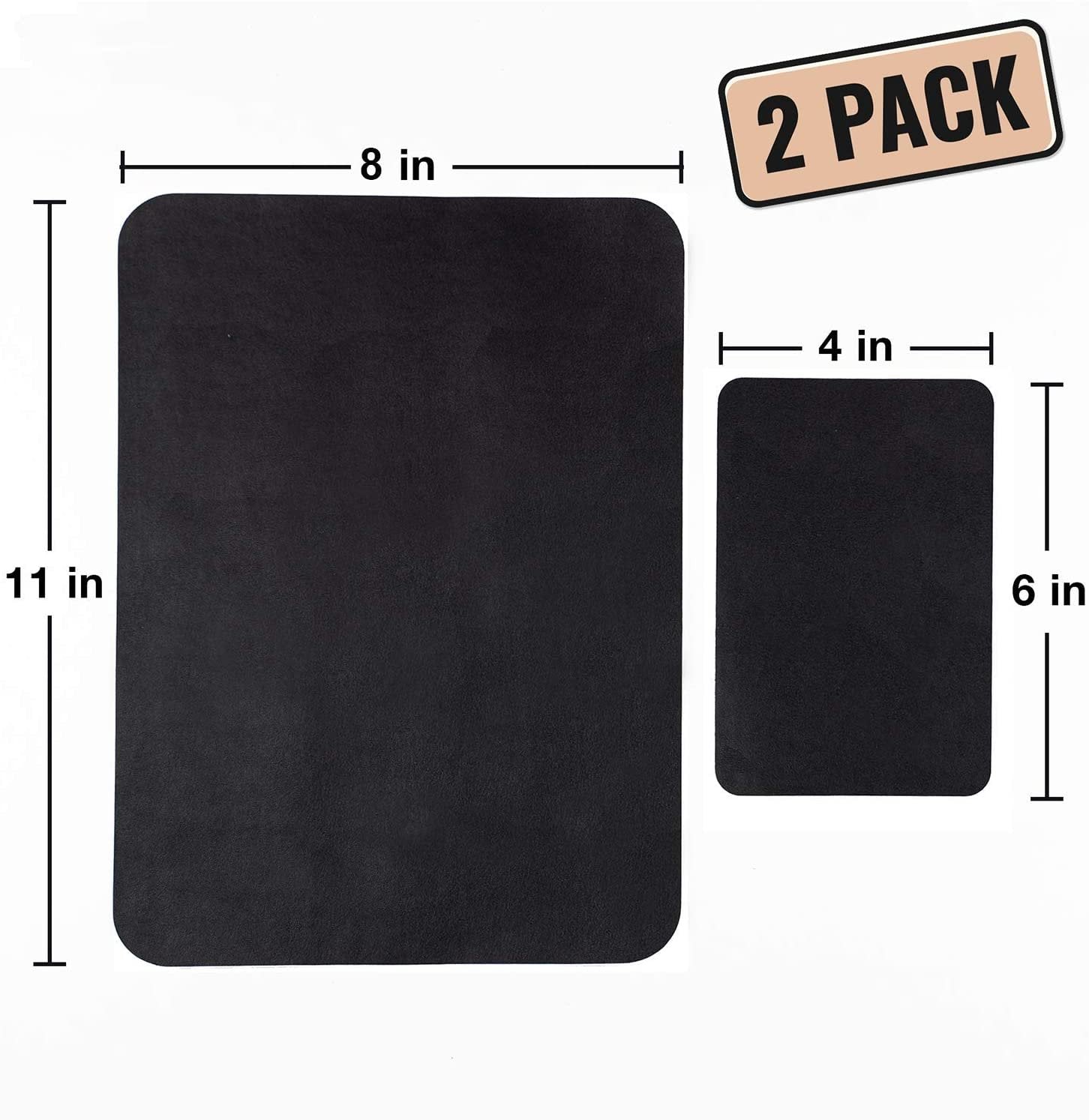 Black Leather Patches for Couch and Vinyl Repair Kit - Furniture， Couch， Car Seats， Sofa， Jacket， Purse， Belt， Shoes| Genuine， Italian， Bonded， Bycast， PU， Pleather |No Heat Required， Repair and Restore