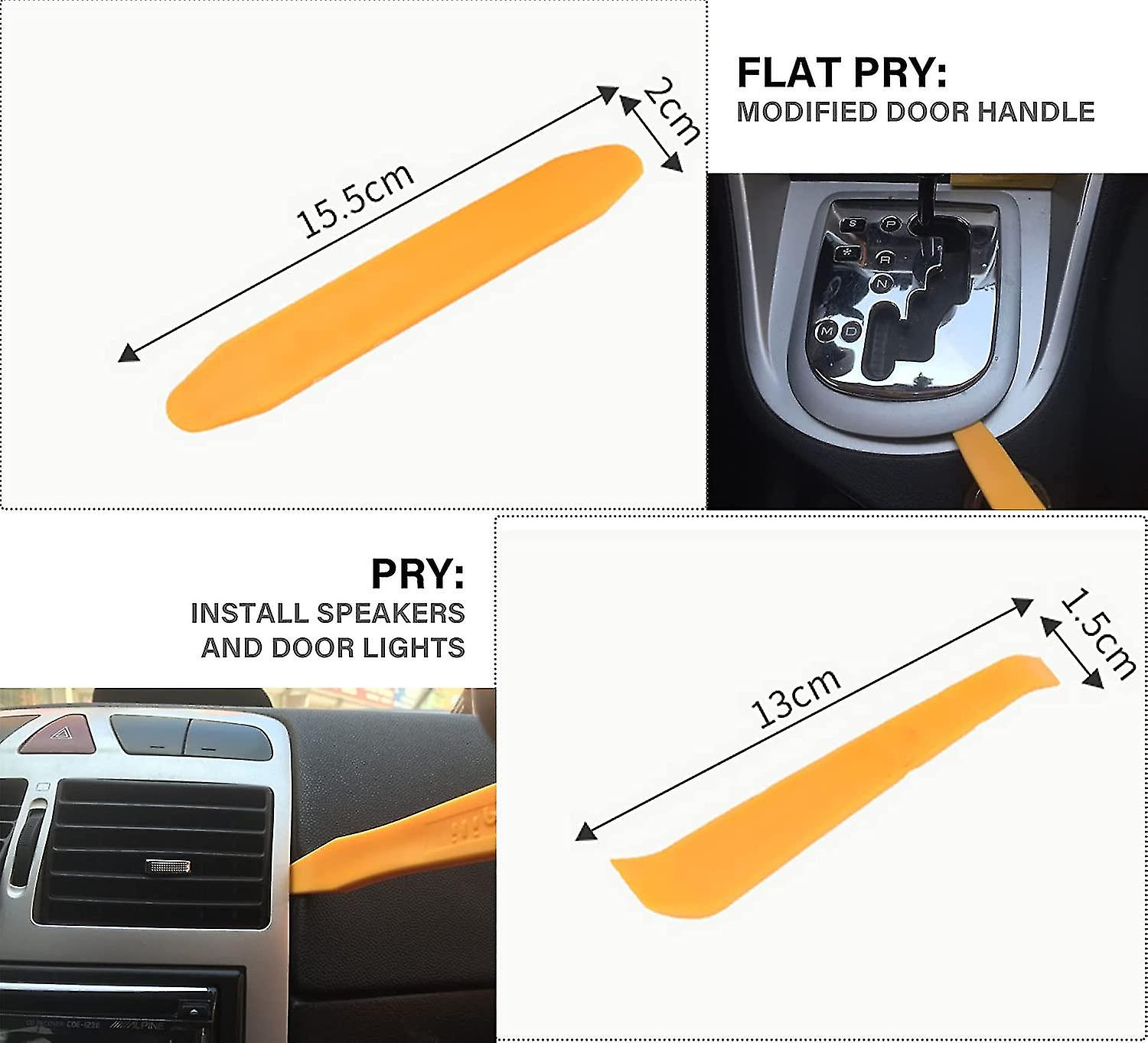 Botao Car Trim Removal Tool， Car Stereo Removal Tools， Plastic Pry Tool Kit， Car Door Audio Panel Trim Removal Set， Car Panel Dash/radio/door/terminal