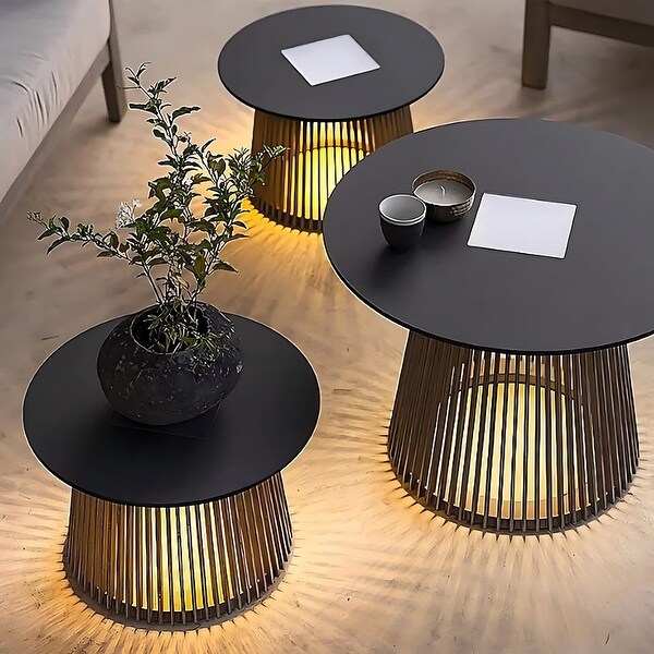 Outdoor Solar LED Glow Coffee Table for Patio