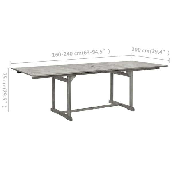 vidaXL Outdoor Dining Table Extendable Garden Patio Table Solid Wood Acacia