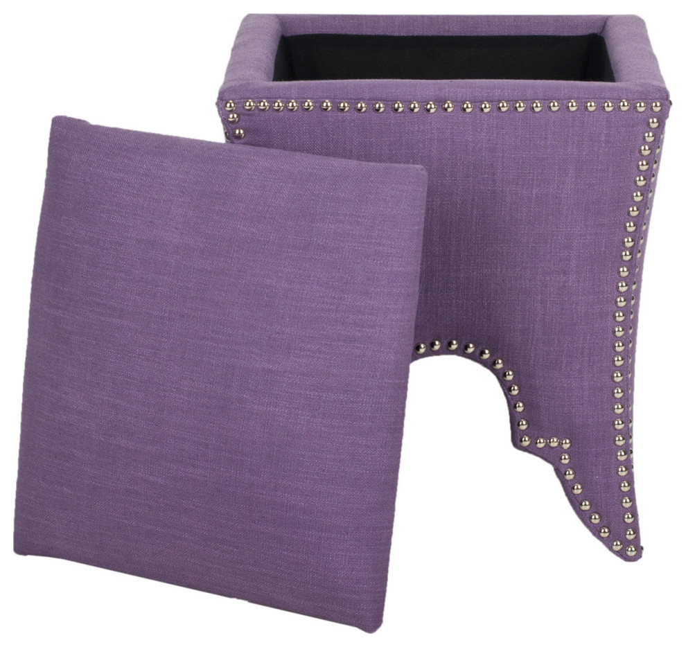 Rita Ottoman  Silver Nail Heads Lavender   Contemporary   Footstools And Ottomans   by Rustic Home Furniture Deco  Houzz