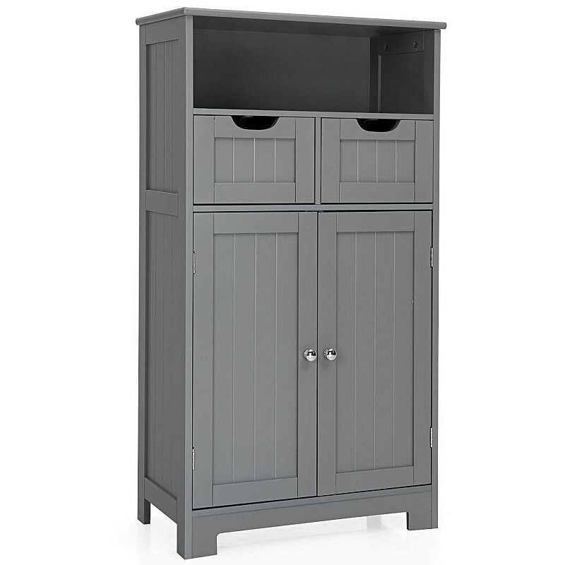 Bathroom Wooden Side Cabinet  with 2 Drawers and 2 Doors