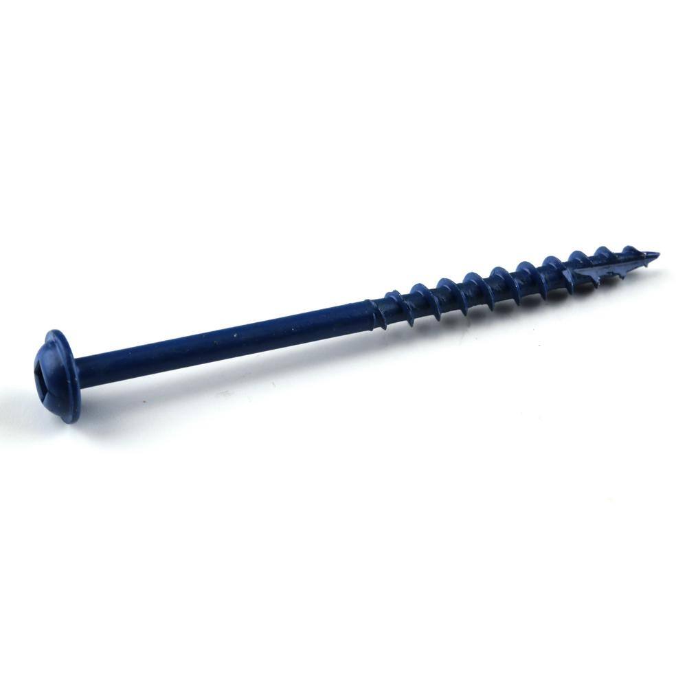 Kreg #8 x 2-12 in. Square Drive Round Head Blue Kote Coarse Pocket-Hole Screw (125-Pack) SML-C250B-125