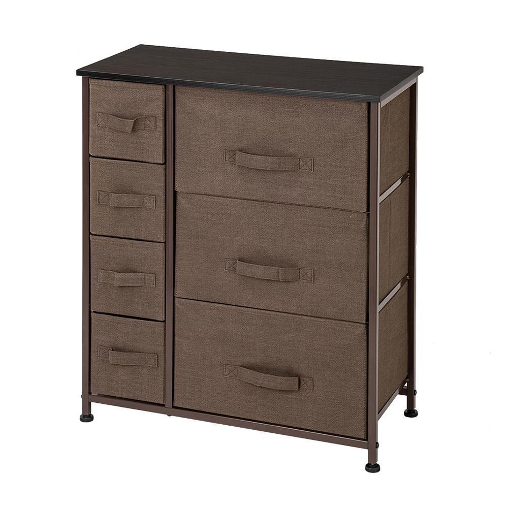 Ubesgoo 7 Drawers Vertical Dresser Storage, Classic Wood Brown