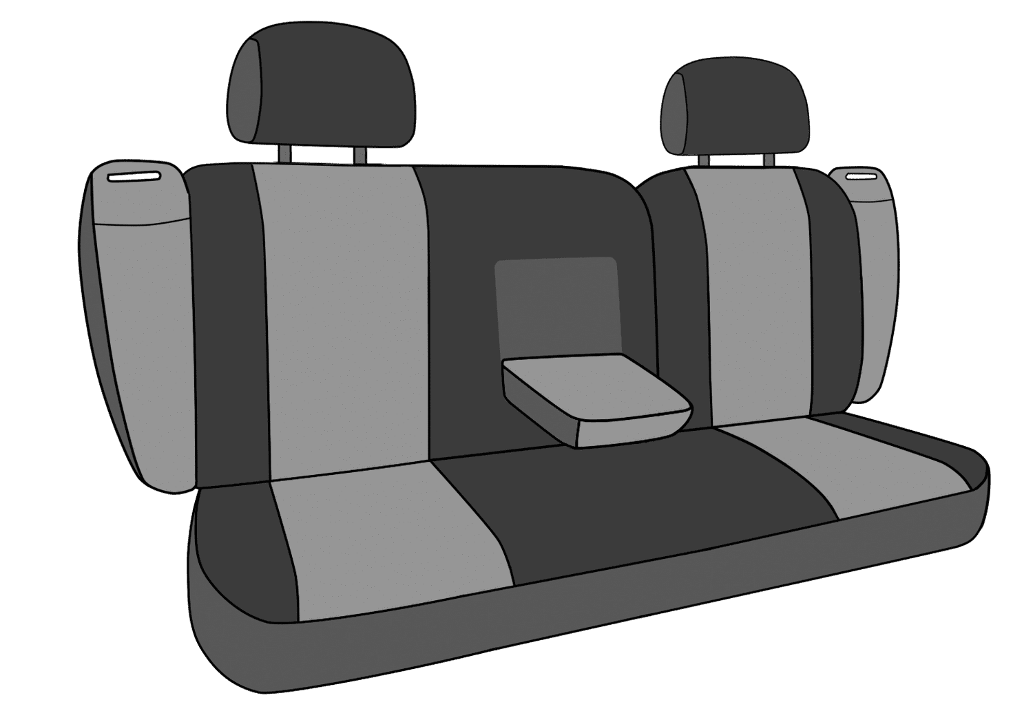 CalTrend Rear Faux Leather Seat Covers for 2010-2012 Subaru Outback - SU107-01LX Black Insert and Trim