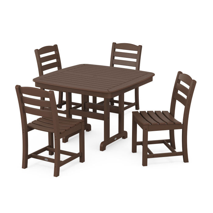 Polywood La Casa Café Side Chair 5-Piece Dining Set with Trestle Legs PWS920-1