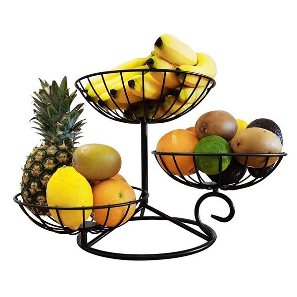 3-Tier Multifunctional Metal Fruit Storage Basket Stand Detachable