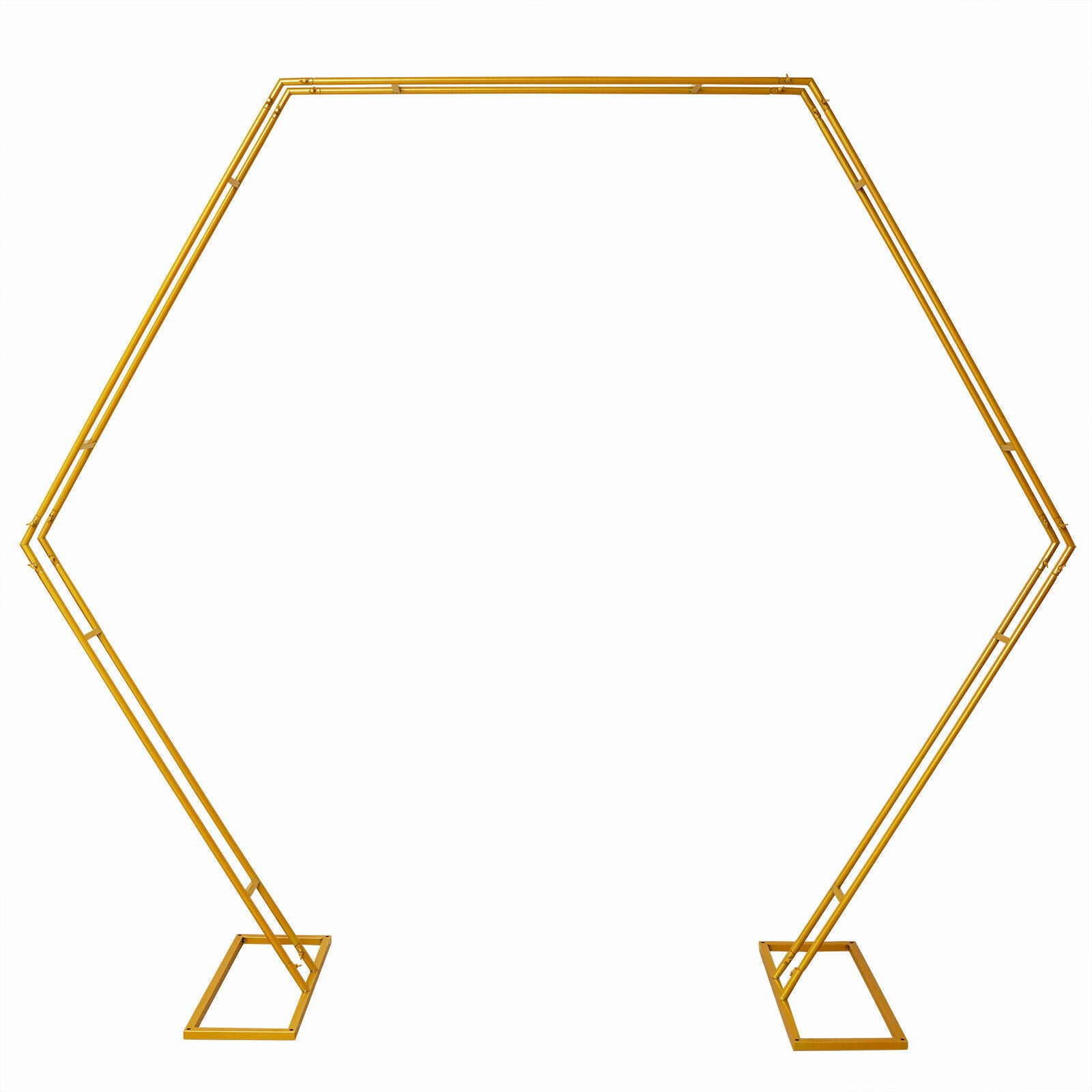 Miumaeov 8ft Gold Hexagon  Metal Arbors Photo Booth Decor Wreath Backdrop Stand