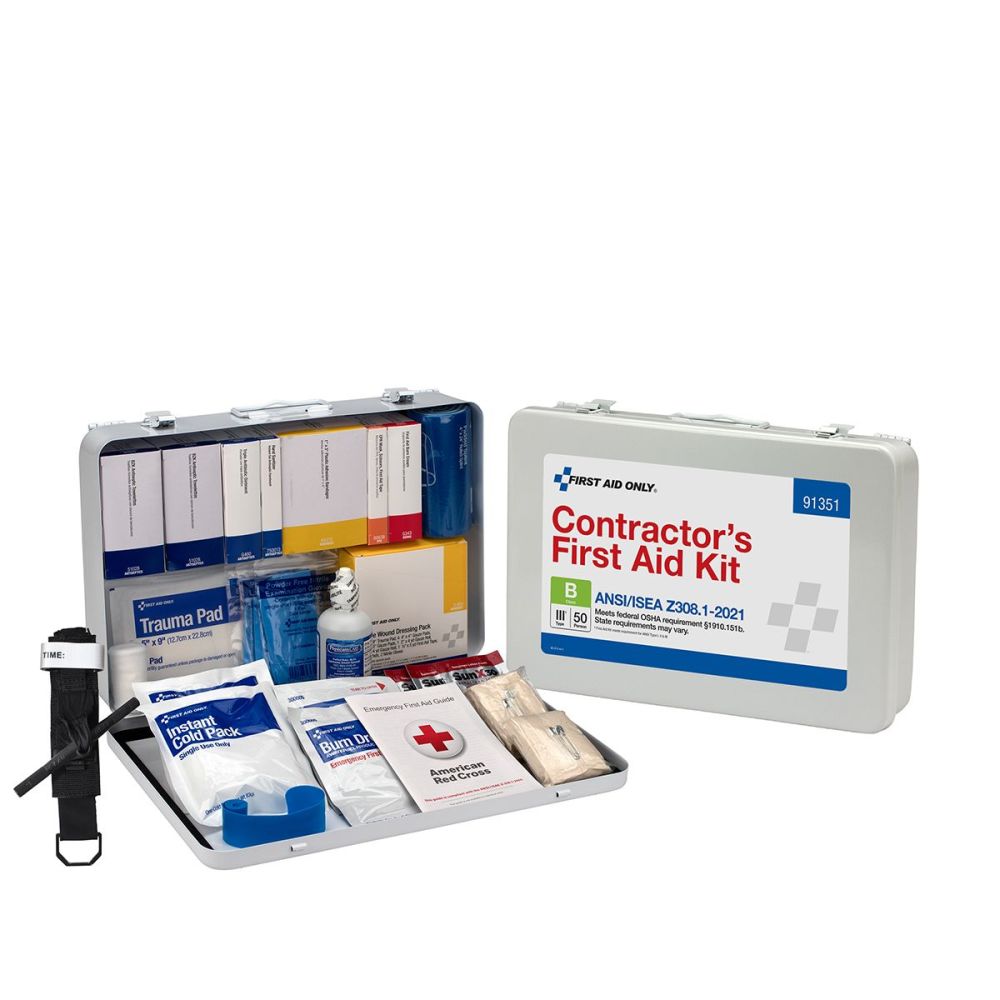 First Aid Only First Aid Kit 50 Person Contractor Metal Portable ;