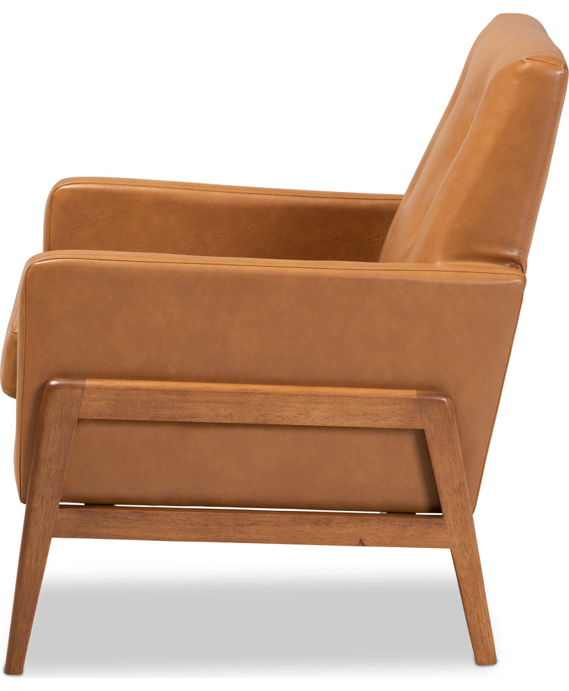 Perris Leather Lounge Chair   Midcentury   Armchairs And Accent Chairs   by HedgeApple  Houzz