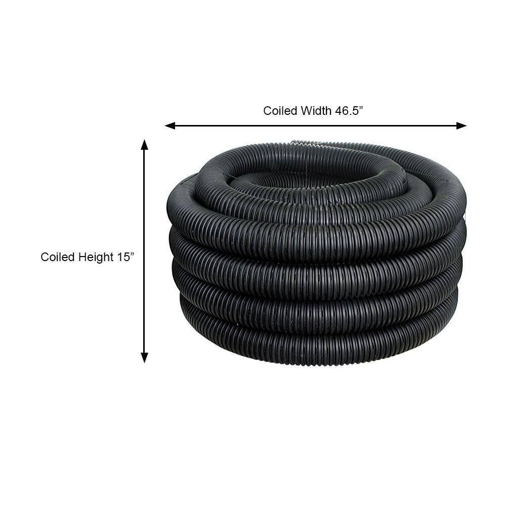 Advanced Drainage Systems 3 in. x 100 ft. Singlewall Perforated Drain Pipe 03010100