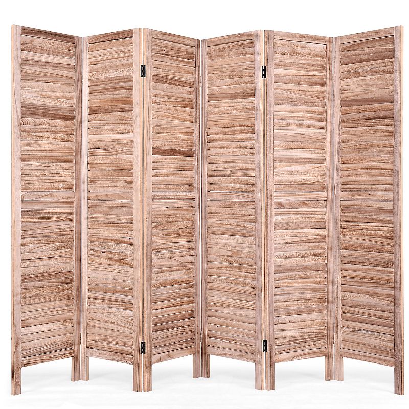 6 Panels Classic Venetian Wooden Slat Room Screen