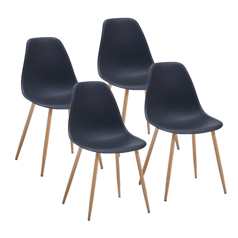 Porthos Home Oban Dining Chairs Set Of 4  Plastic Shell  Iron Legs