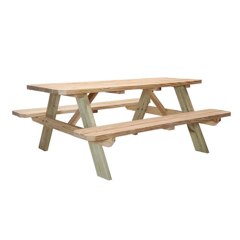 Outdoor Essentials 72 in. x 28.5 in. x 28.5 in. Premium Picnic Table Kit withTreated Legs 406723