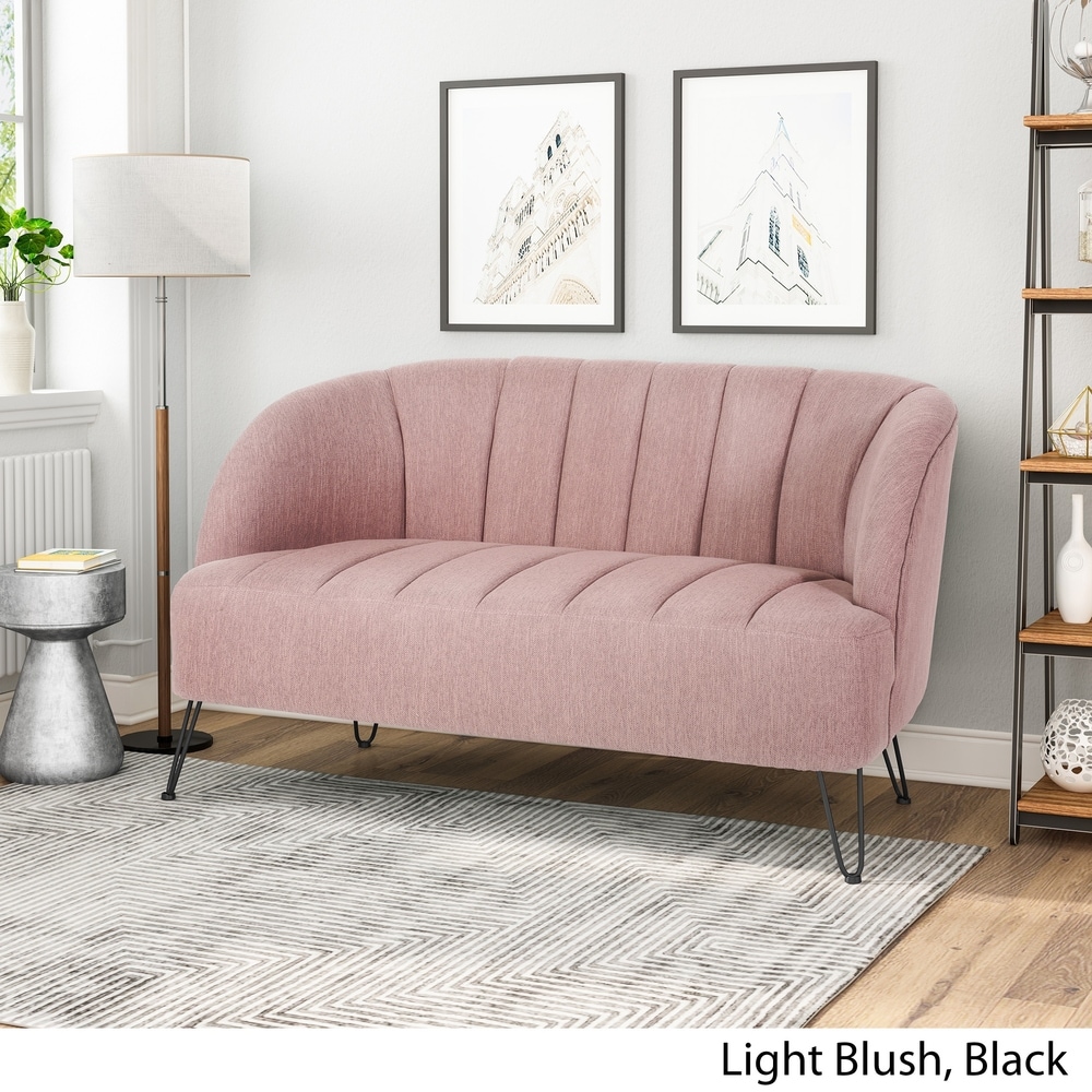 Lupine Modern Fabric Loveseat with Hairpin Legs by Christopher Knight Home