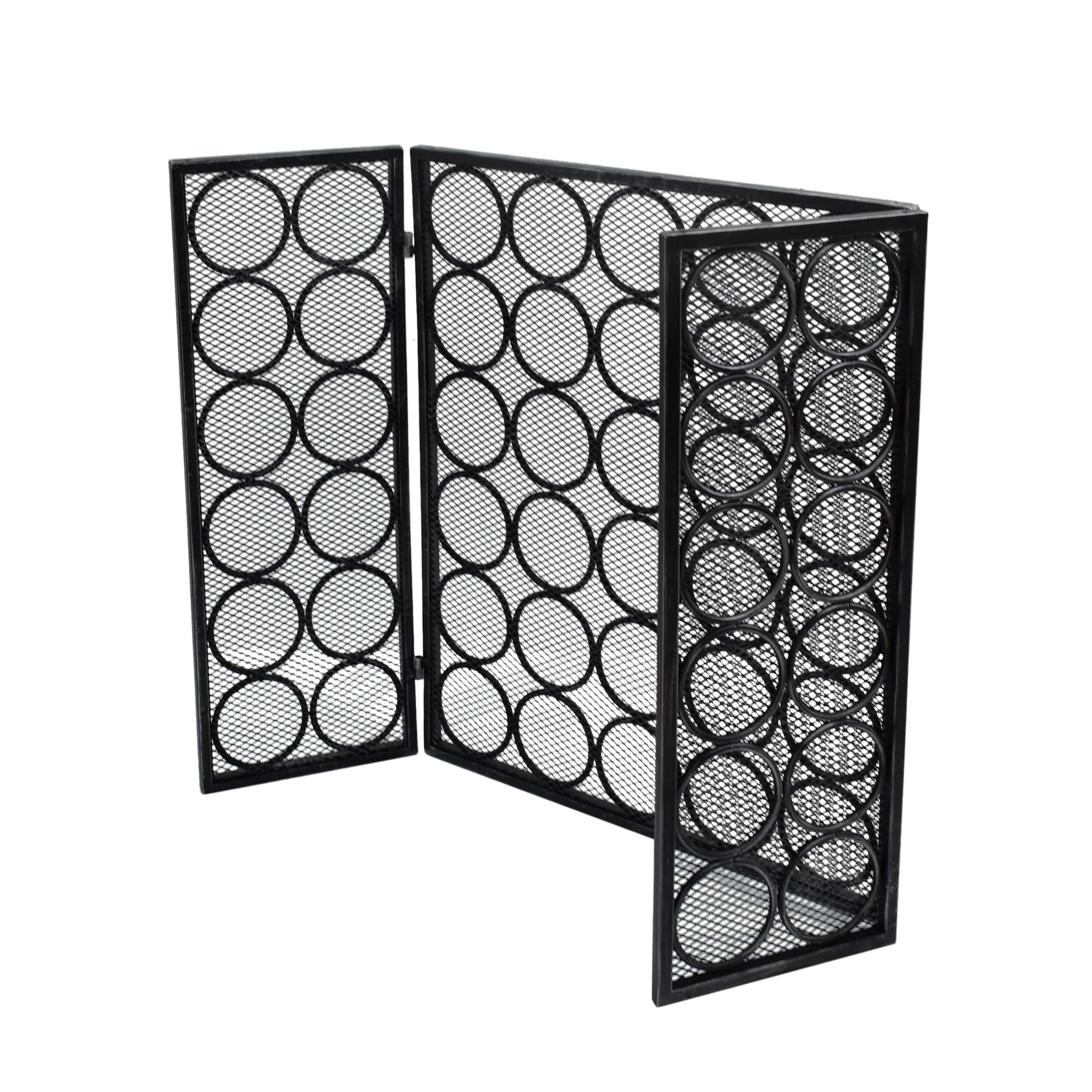 Koda Modern Three Panel Iron Firescreen