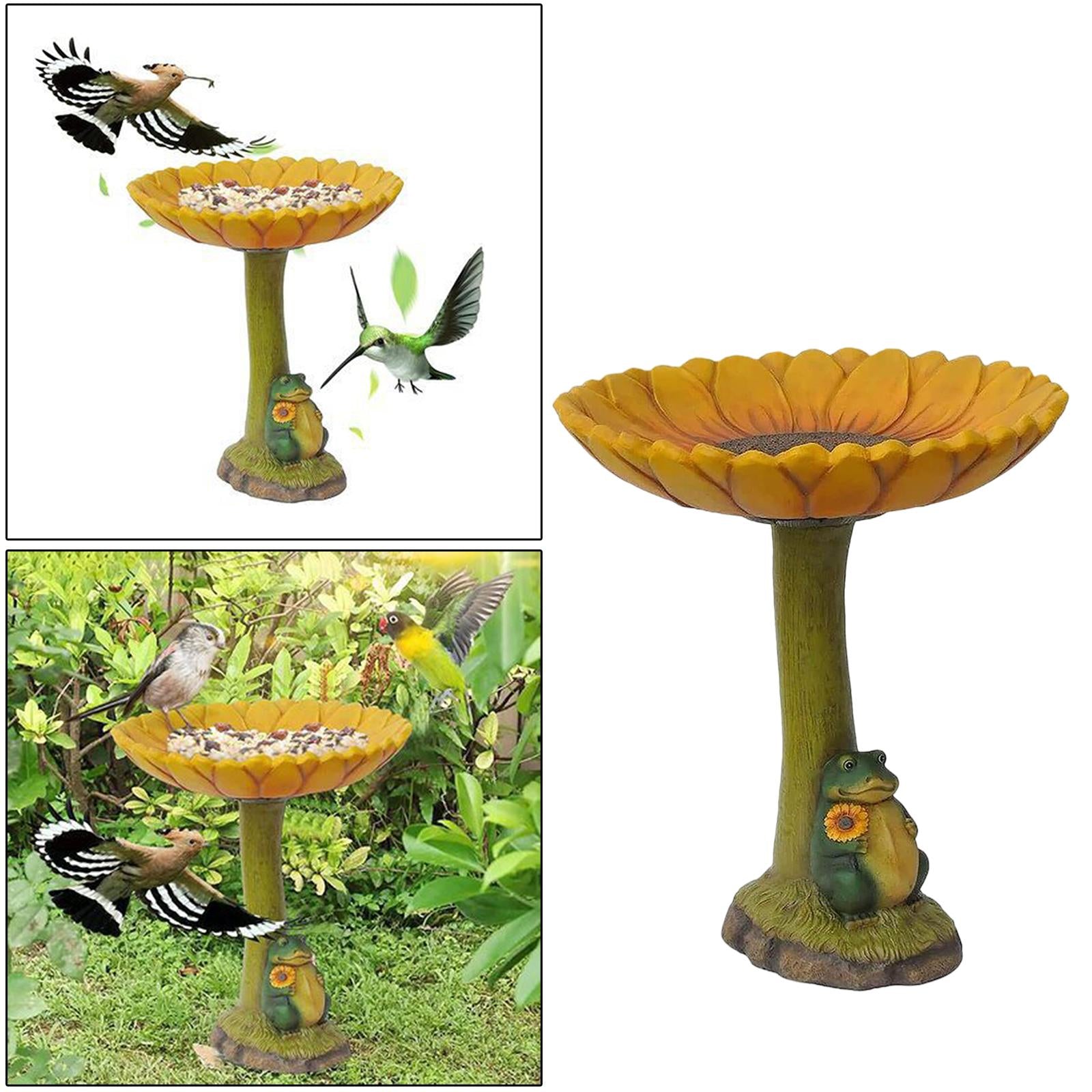 1pc Outdoor Garden Bird Bath Statue que Decor Birdfeeder Birdbath Cartoon frog