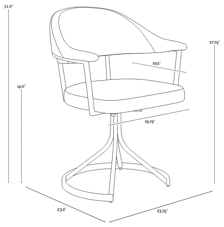 Bexley Swivel Dining Chair   Contemporary   Dining Chairs   by Sunpan Modern Home  Houzz