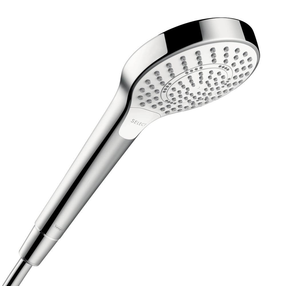 Hansgrohe 3-Spray Patterns with 4.3 in. Single Wall Mount Handheld Adjustable Shower Head in White and Chrome 04724400