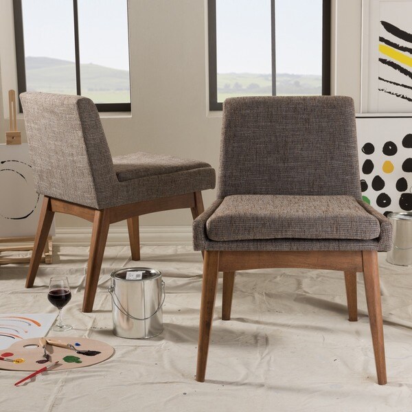 Carson Carrington Lillestrom Mid-Century Modern and Gravel Upholstered Dining Chairs