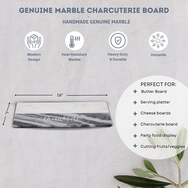 Marble Grey Thankful Charcuterie Board