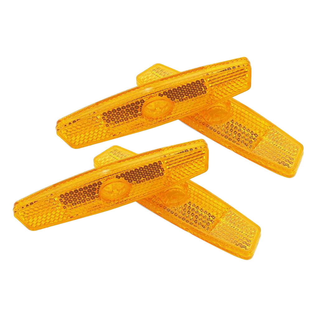 4pcs Bike Spoke Reflector Safety Warning Light Safety Wheel Rim Reflective Light Mount Vintage Clip Tube Reflector Yellow