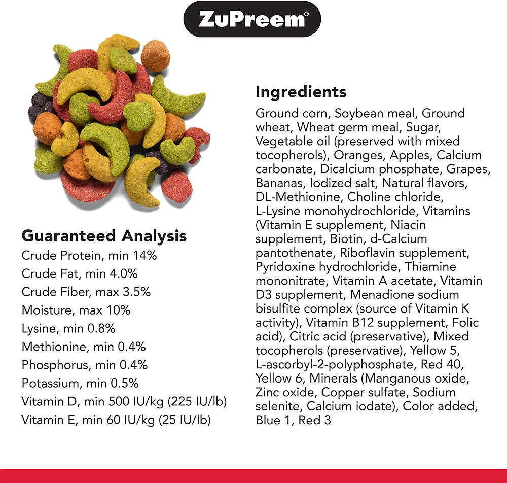 Zupreem FruitBlend with Natural Flavors Large Bird Food