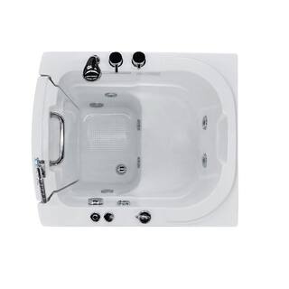 Universal Tubs HD Series 38 in. Left Swinging Door Walk-In Whirlpool Bath Tub with Left Swinging Door in White HD3238LWH